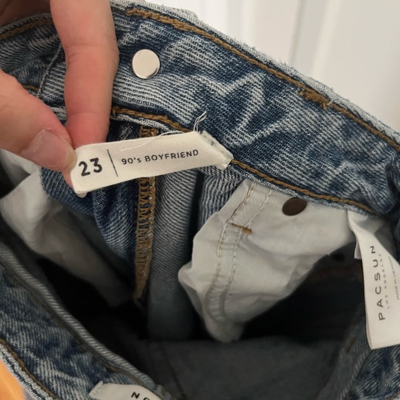 PACSUN High Rise Straight Leg Distressed Jeans - Picture 4 of 4